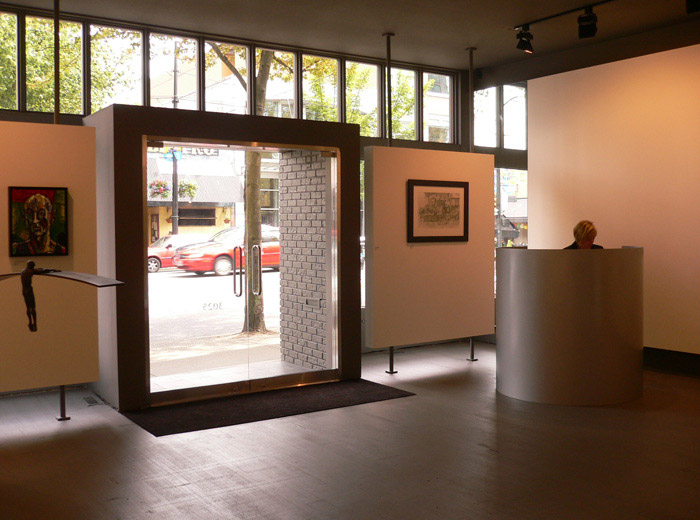 Winsor Art Gallery architecture in Vancouver designer glass double door entrance